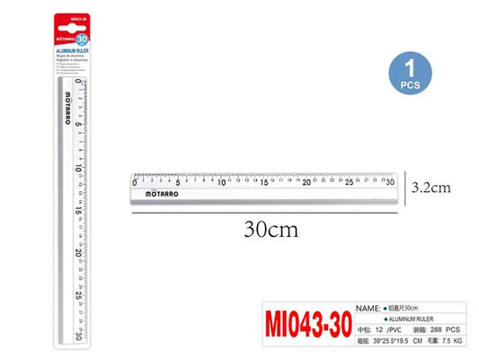 Regla aluminio 30cm mi043-30