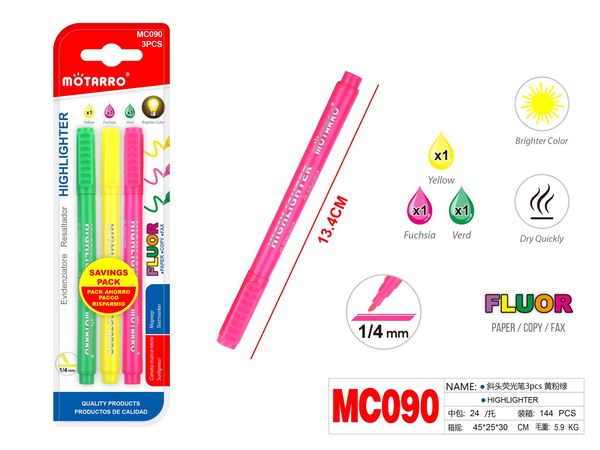 Resaltador color 3pc mc090
