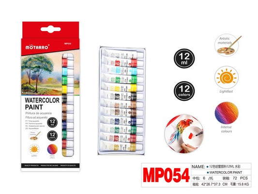 Pintura d/acuarela 12ml 12colores mp054