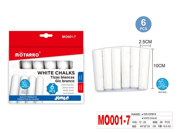 Tiza blanca grande 6pcsmo001-7
