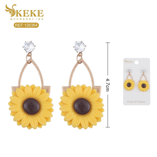 Aretes de girasol
