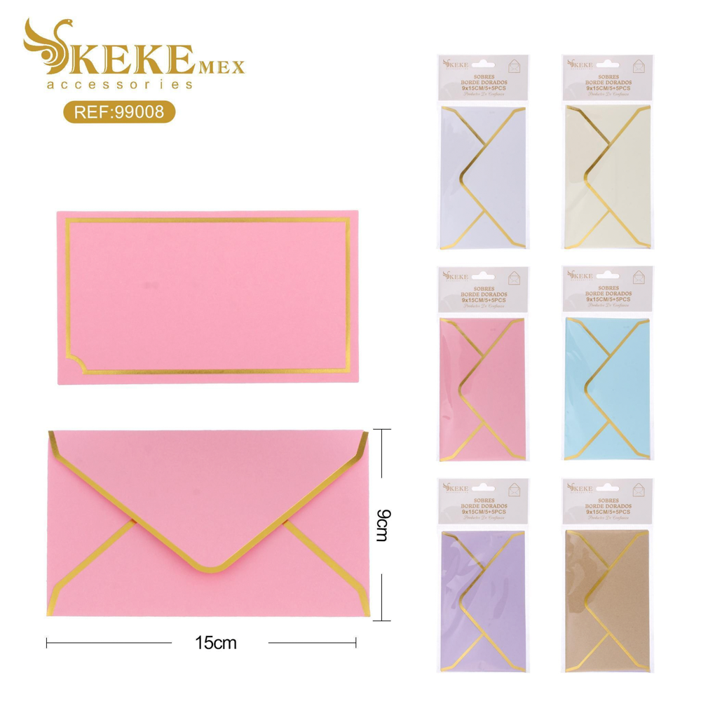 Sobres borde dorados