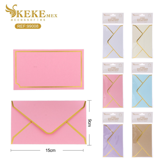 Sobres borde dorados